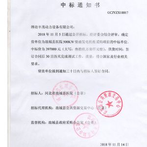 河北省故城縣醫(yī)院中標書?